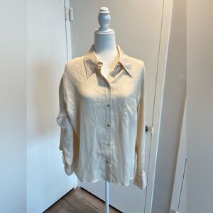 Vince Women's Cream Button-Down Shirt